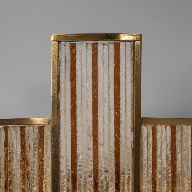 Colored Glass and Brass Wall Lamp, Italy, 1960s, Set of 2 For Sale - Image 6 of 9
