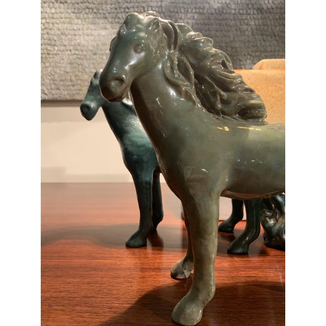 Ceramic Horses in Glazed Ceramic from Guerrino Tramonti, Faenza, Italy, 1957, Set of 2 For Sale - Image 7 of 14