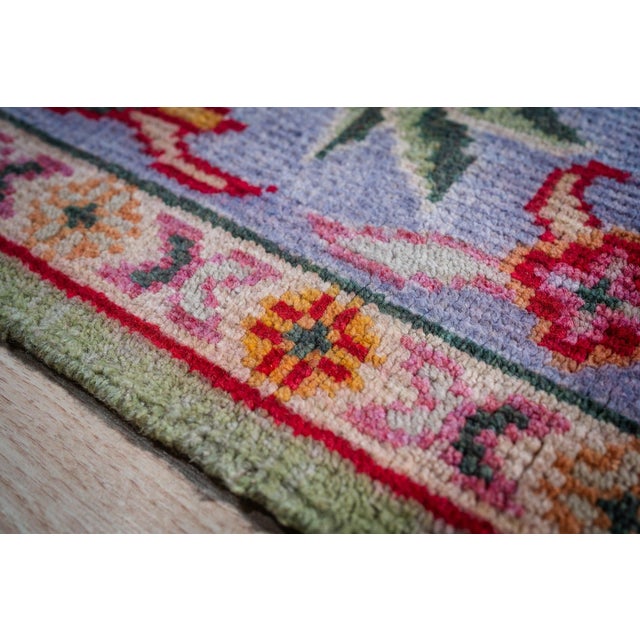 Traditional 8x10 Light Green Traditional Floral Oushak Hand Knotted Wool Carpet Rug For Sale - Image 3 of 6