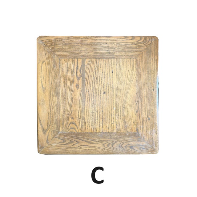 Chinese Vintage Light Brown Square Wood Ming Style Stool Table For Sale In San Francisco - Image 6 of 8