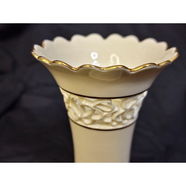 1990s Pierced Heart Bone China Vase ~ 24k Gold Trim ~ Heart by Lenox Collection For Sale - Image 5 of 7