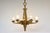 Dagobert peche style chandelier, made in austria or germany in the 1920s. solid brass body (cast and stamped) with floral...