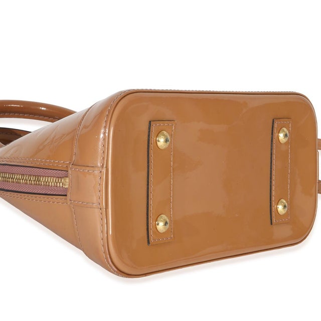Tan Rose Velours Monogram Vernis Alma BB For Sale - Image 8 of 9