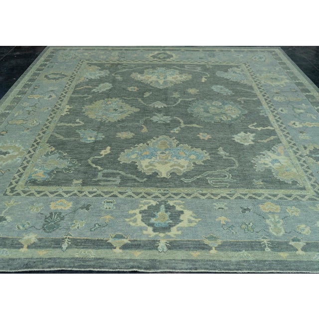 Early 21st Century Turkish Oushak Rug 9'11" x 10'1" #19175 For Sale - Image 5 of 8