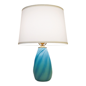 1950s Mid Modern Van Briggle Aqua Swirl Art Pottery Ceramic Table Lamp Signed