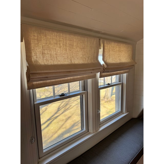 A set of 4 flat roman shades from The Shade Store in alabaster linen, which currently retail for $600 each. All details...