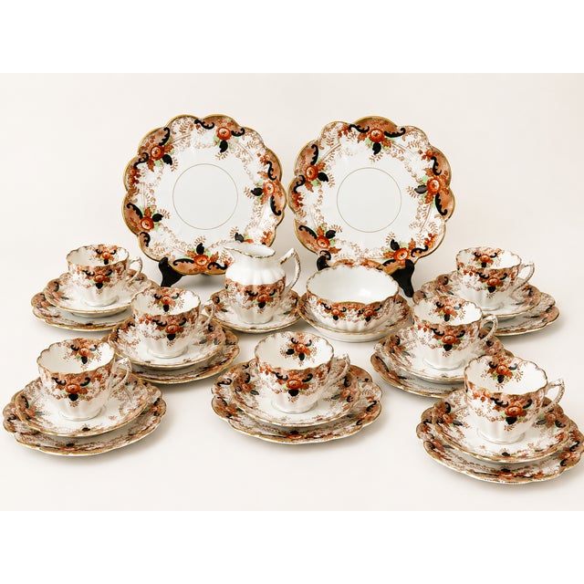 Antique Art Deco Melba China England Tea Set, 1930s, Set of 30 For Sale - Image 10 of 10