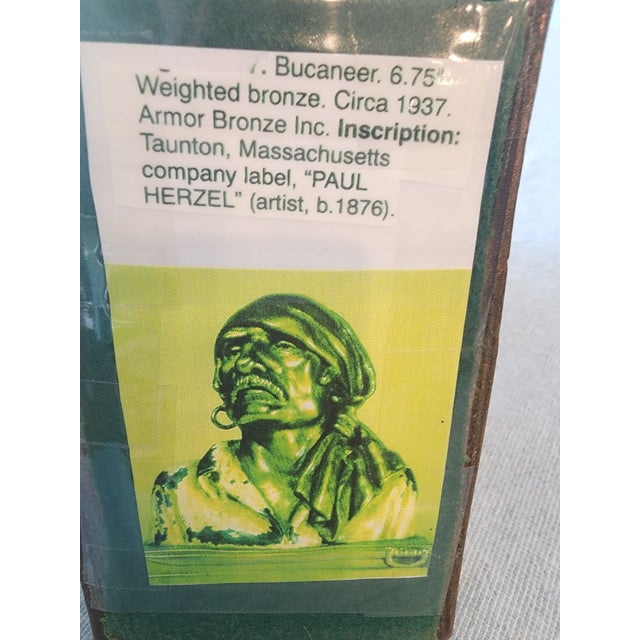 1930s Paul Herzel Buccaneer Pirate Bronze Bookends Circa 1937 For Sale - Image 5 of 5