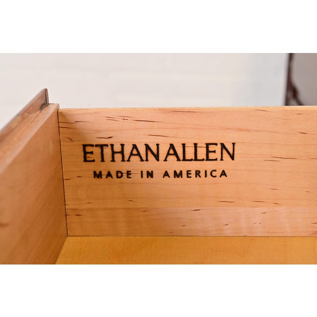 Brown Ethan Allen British Colonial Carved Maple Chest of Drawers For Sale - Image 8 of 16