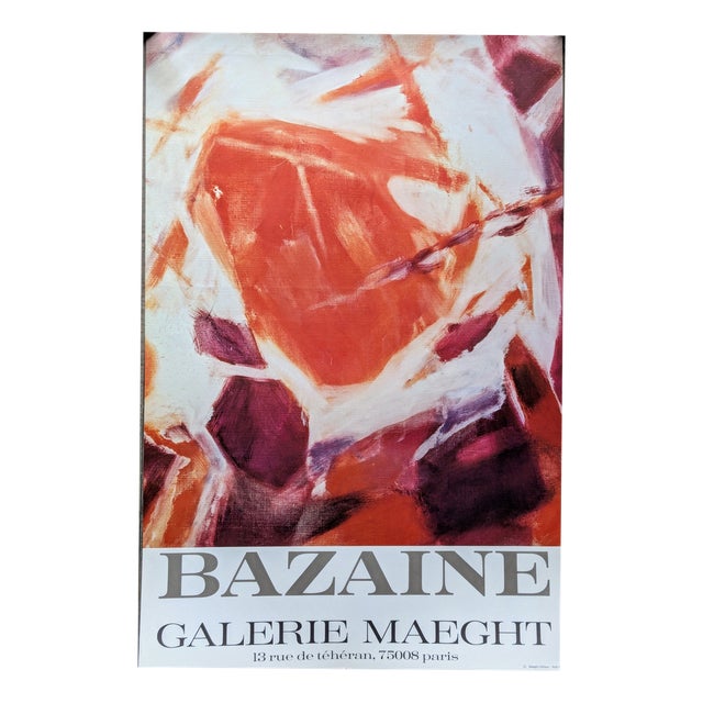 Vintage Poster in Offset Lithograph by Jean Bazaine for Arte, Paris, France, 1975 For Sale