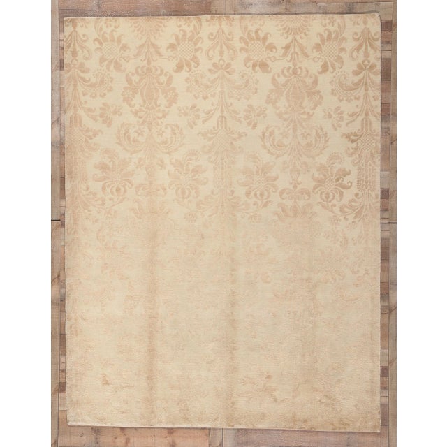 Vintage Indian Damask Rug 07’09 X 10’00 For Sale - Image 9 of 9