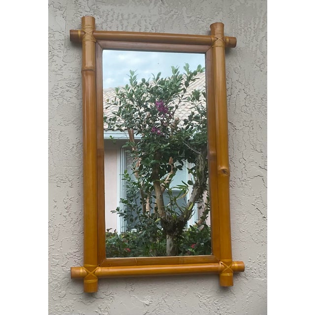 Terra Cotta Maguire Style Bamboo Mirror For Sale - Image 8 of 12