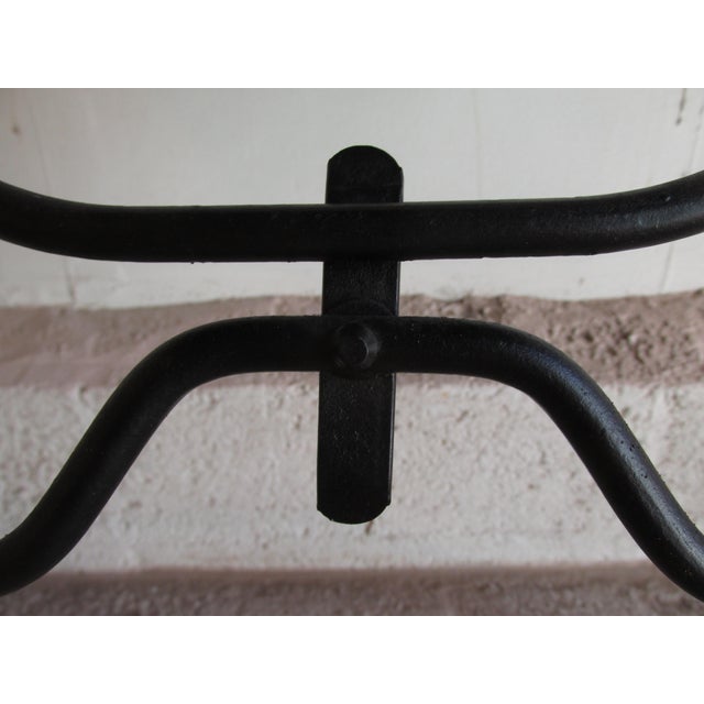 1960s Vintage 1960s Italian Painted Wicker and Steel Folding End / Tray Table For Sale - Image 5 of 9