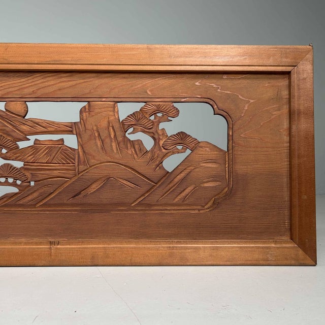 1920s Wooden Ranma Temple Mountain Landscape, Japan, 1920s For Sale - Image 5 of 15