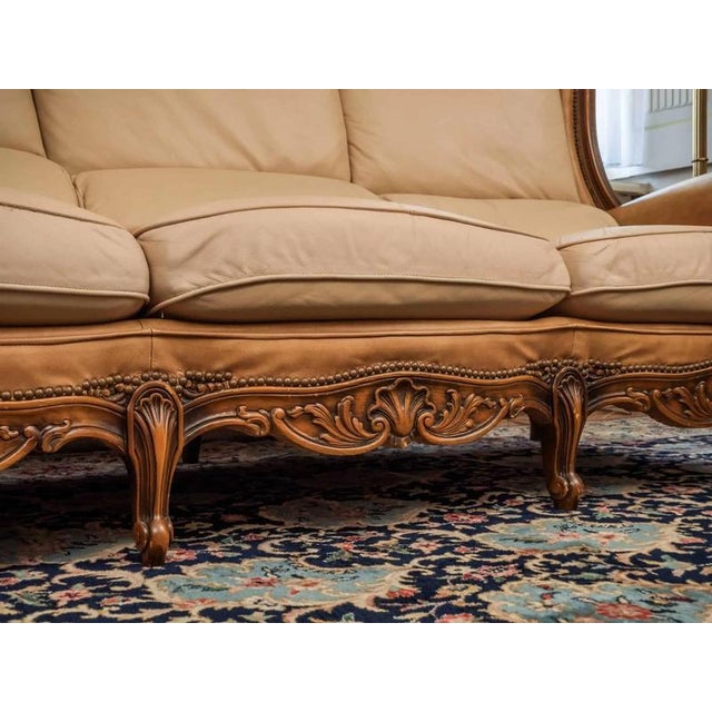 Italian Leather Sofa from Chateau d'Ax, Set of 4 For Sale - Image 9 of 11
