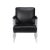 A bold fusion of avant-garde style and classic comfort. This chair features a sleek, onyx black leather seat and backrest...