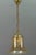 Vintage Bell-Shaped Glass and Brass Pendant Lamp For Sale - Image 16 of 17