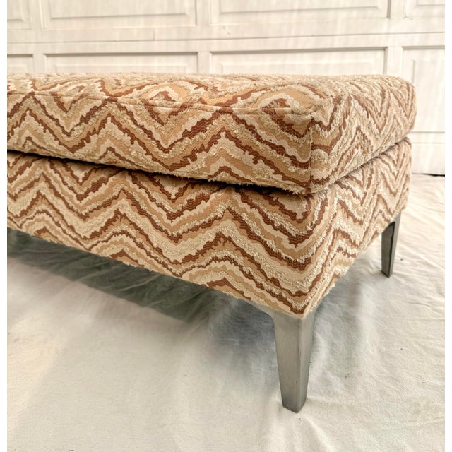 Vintage Modern Flamestitch Tufted Bench Newly Reupholstered For Sale - Image 11 of 12