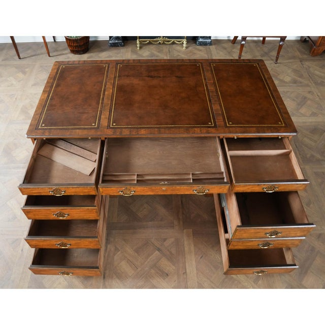 Vintage Baker Walnut Executive Desk For Sale - Image 13 of 17