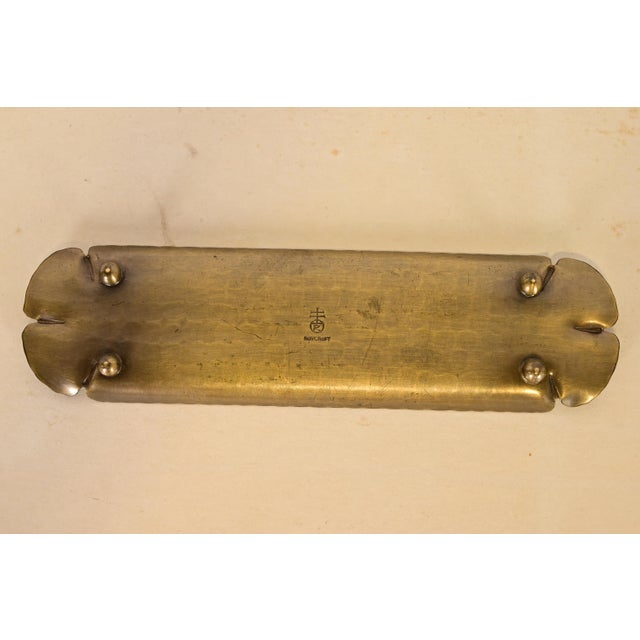 Brass Roycroft Arts & Crafts Brass Finished Hammered Copper Pen Tray, 1920s For Sale - Image 8 of 12