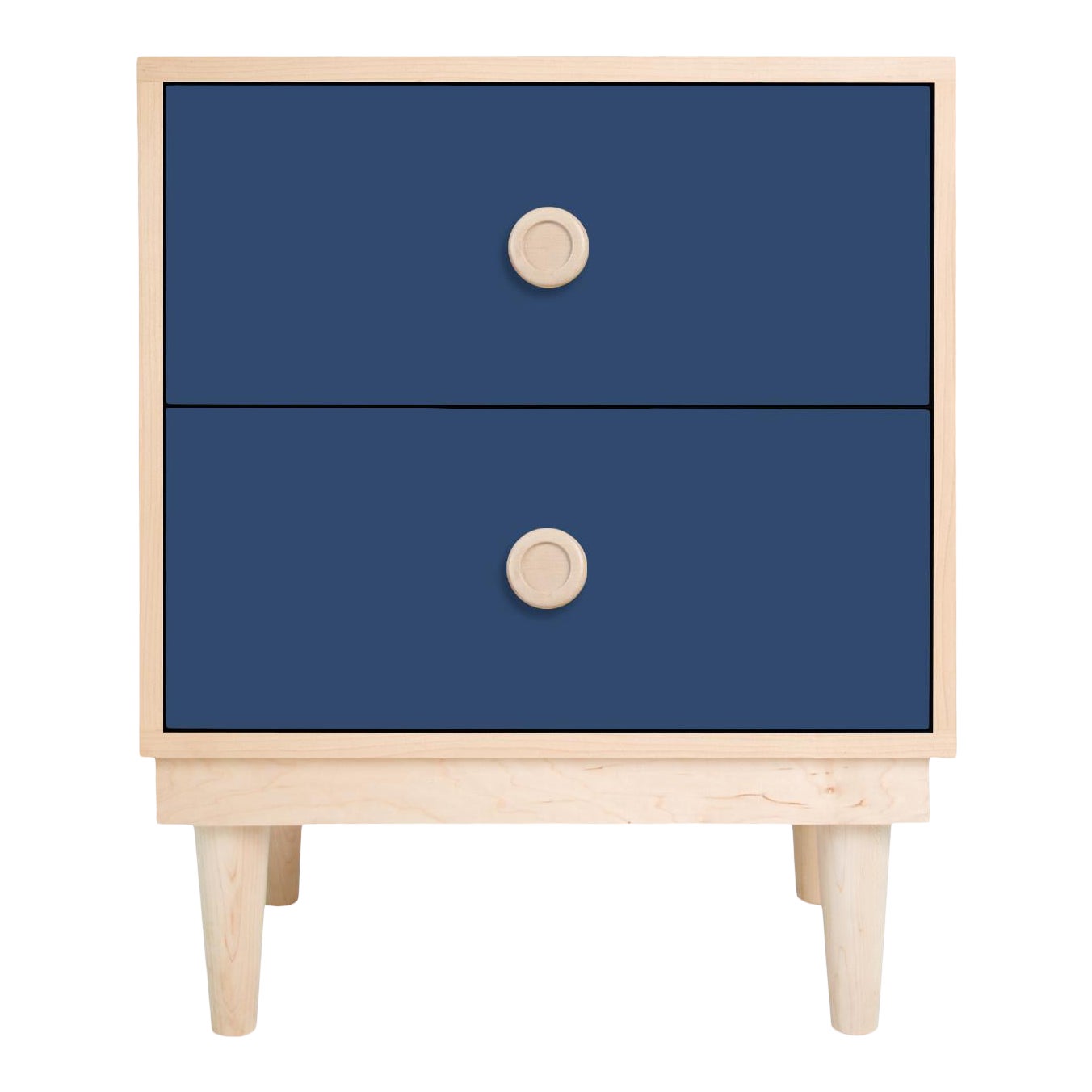 Nico Yeye Lukka Modern Kids 2 Drawer Nightstand Maple Deep Blue Chairish