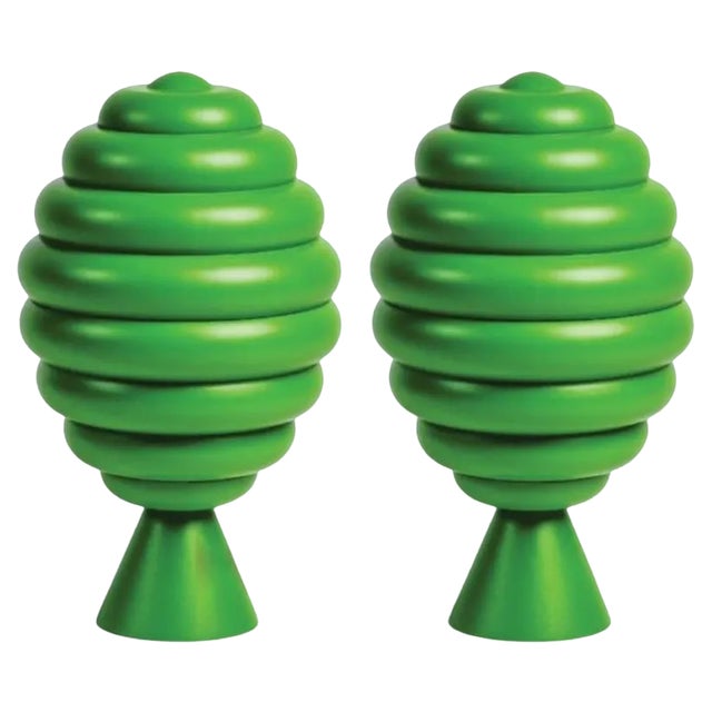 Large Beebee Jars in Green by Made by Choice, Set of 2 For Sale