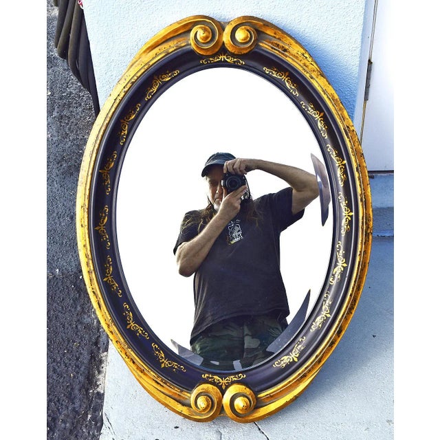 John-Richard John Richard Oval Contemporary Mirror Black and Gold For Sale - Image 4 of 11