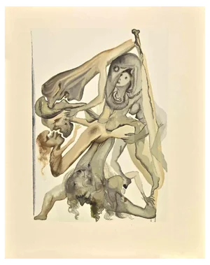 Salvador Dali, The Divine Comedy: The Rebellious Souls, Woodcut Print, 1963