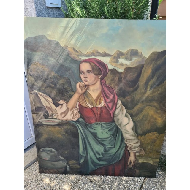 Genre Scene of Lady, Munich School, Oil on Canvas, Late 19th Century For Sale - Image 4 of 12