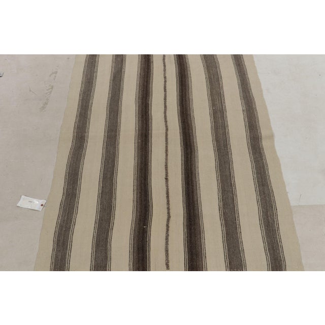 Tribal Vintage Kilim Rug in Beige, Brown Striations by Rug & Kilim For Sale - Image 3 of 7