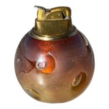 Mid Century Lighter With Gold Flecks and Controlled Bubble Attributed to Murano For Sale
