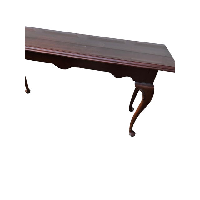 1980s Ethan Allen Georgian Console Table Server Sofa Table Chippendale Cherry For Sale - Image 15 of 18