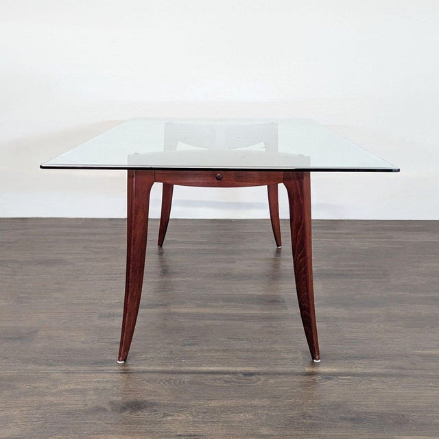 Modern Z Gallerie Glass Top Dining Table For Sale - Image 3 of 7