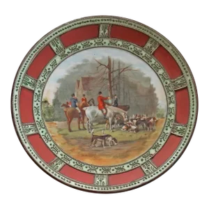 Antique China Plate Marked Nippon Hunt Scene