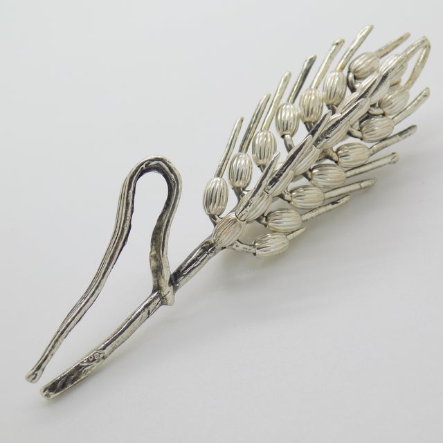 Vintage Italian Handmade Genuine Silver Ear of Wheat Figurine, 1970s For Sale - Image 12 of 12