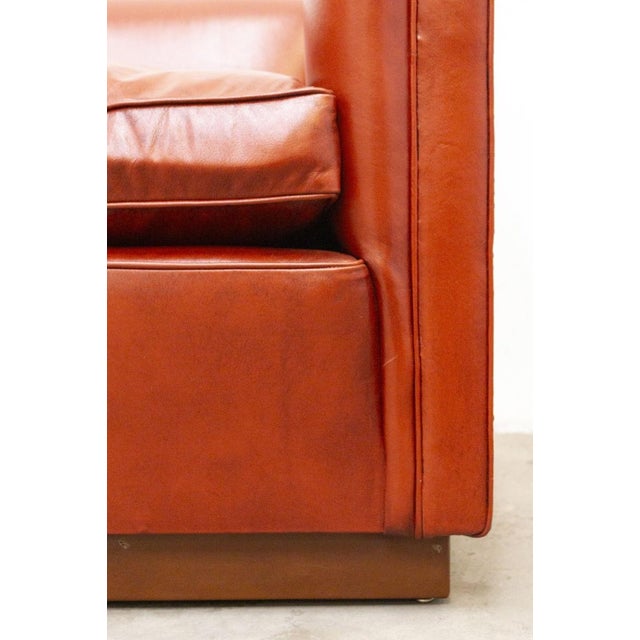 Set of Leather Armchair with Footstool For Sale - Image 11 of 17