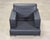 Ralph Lauren Navy Leather Pryce Club Chair With Steel Feet For Sale In Sacramento - Image 6 of 18