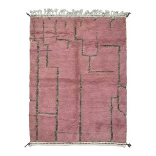 Pink Contemporary Wool Rug - 7.9 X 6 Ft For Sale