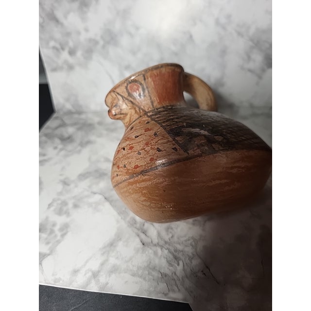 Ceramic Vintage Chilian Pottery Bird Effigy Vessel Handle Folk Art Pottery Primitive For Sale - Image 7 of 14