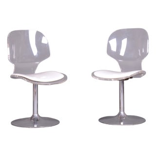Mid-Century Modern Chairs in Chromed Steel and Acrylic Glass, Czech, 1960s, Set of 2 For Sale