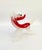 Beautiful and rare Murano glass figurine Milk glass, white and red, green eyes, depicting a fox Vintage No markings or...