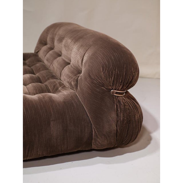 Soriana 2-Seater Sofa in Original Brown Fabric by Afra & Tobia Scarpa for Cassina, Italy, 1970s For Sale - Image 6 of 18
