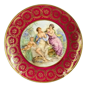 Porcelain Plate with Angelica Kauffmann Motif from Limoges, France, 1930s