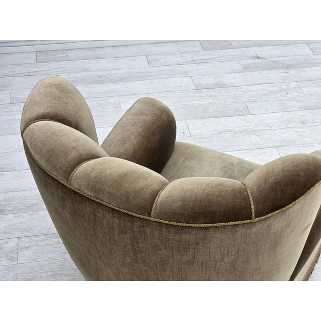 Danish Relax Armchair in Dark Green Velour and Ash, 1960s For Sale - Image 15 of 18