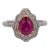 2ct Mozambique Ruby Ring with Natural Diamonds in Solid 14K Dual Tone Gold Pear Cut For Sale