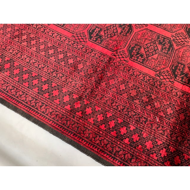 2000 - 2009 Vintage Afghan Turkmen Ersari Bokhara Gul Rug - 8'6" X 6'6" For Sale - Image 5 of 12