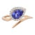 18k Rose Gold Pear Shape Tanzanite and Diamond Ring Size 7 (All Sizes Available) For Sale