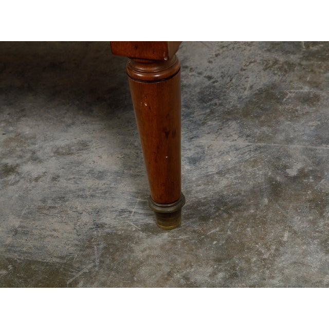 French French 19th Century Walnut Console Table with Marble Top and Brass Gallery For Sale - Image 3 of 12