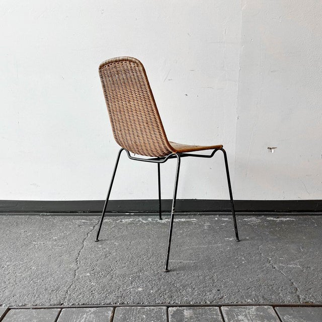 Vintage Metal and Wicker Chair For Sale - Image 14 of 18