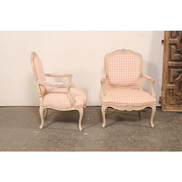 Mid 20th Century French Pair of Louis XV Style Fauteuils For Sale - Image 4 of 13